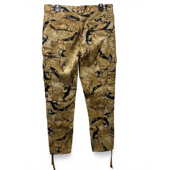 Forever 21 Men Brown Cotton Regular Fit Printed Cargo Joggers Size 33 - Picture 4 of 11